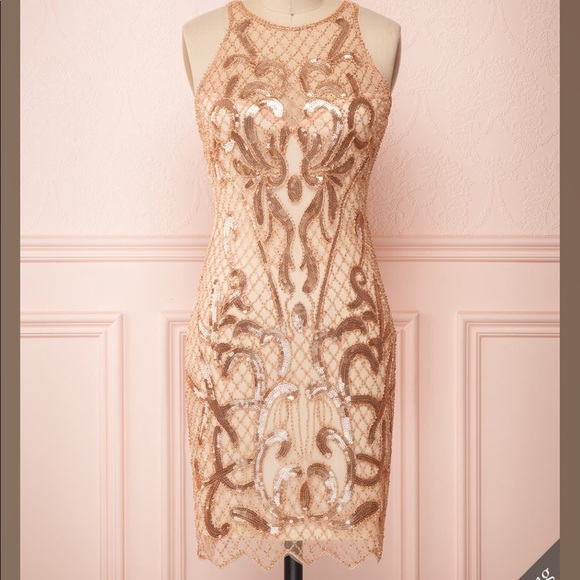 Gorgeous Brand New Evening Dress- Rose Gold - Picture 1 of 6